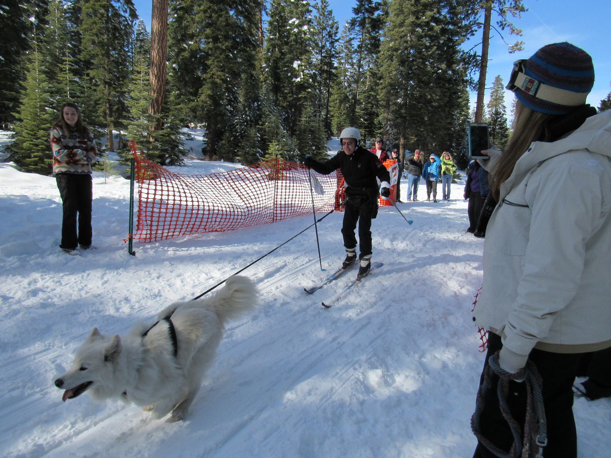 Gary competing in skijoring race